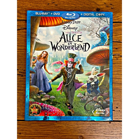 Disney Other - Disney Alice in Wonderland Johnny Depp 3-Disc Combo Pack Blu-Ray DVD Digital